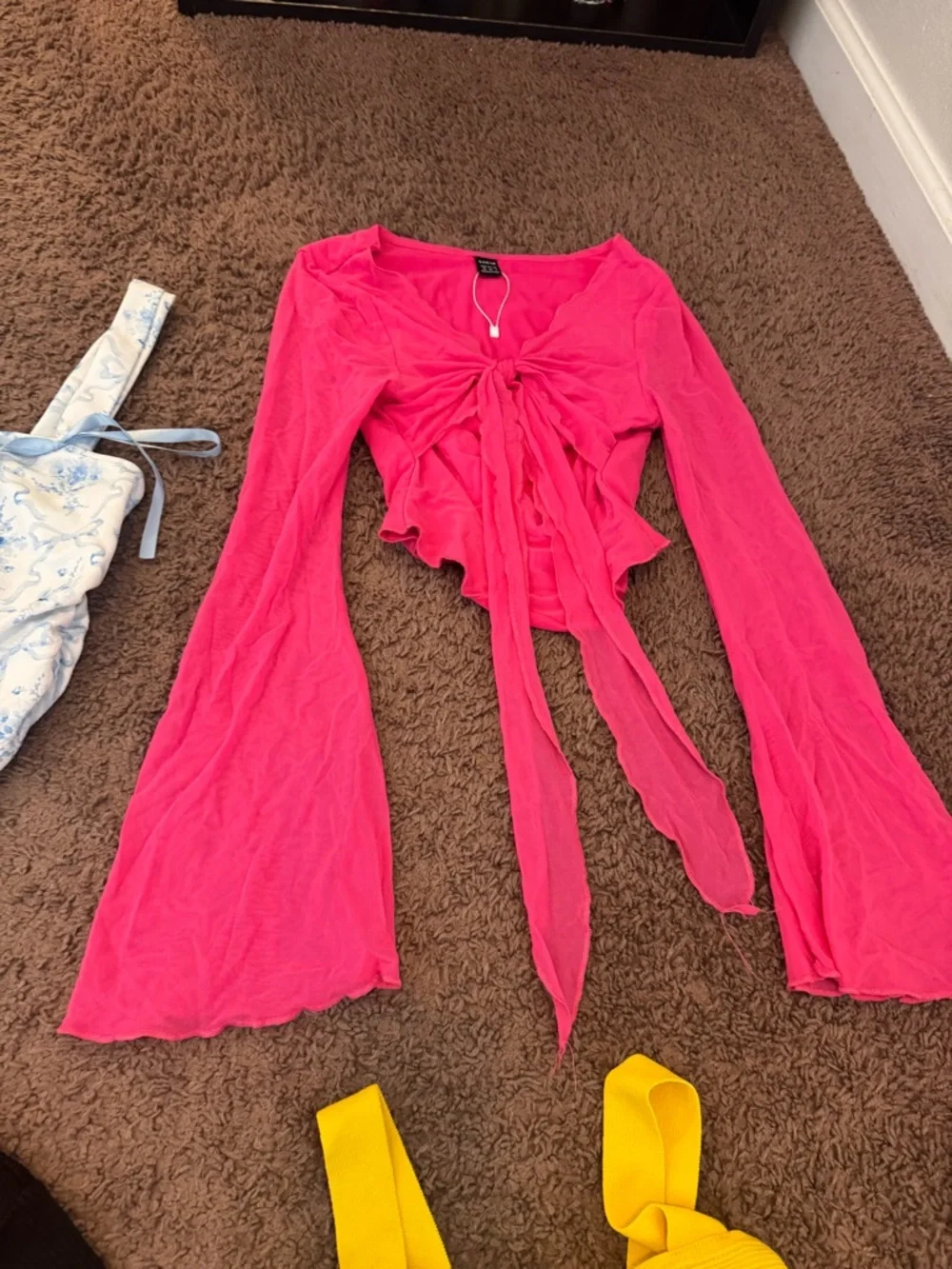 Lot Of 6 SHEIN Crop Tops Blouses Bow Summer Spring Size 2 4 S - Picture 9 of 10